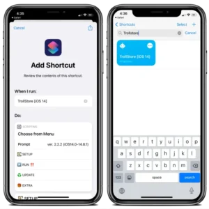 trollstore with siri shortcut