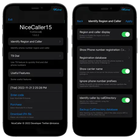 How to Call recording with NiceCaller on ios 17.0 with trollstore