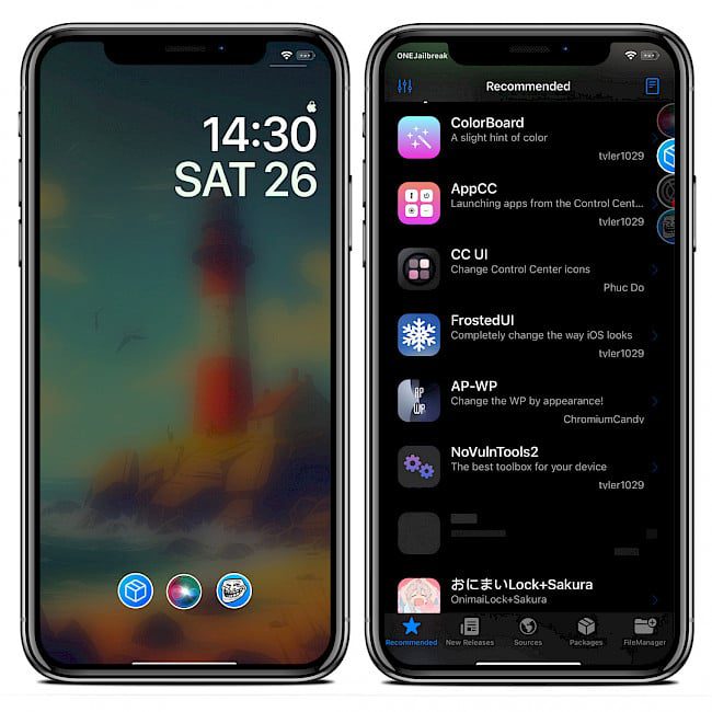 Bubble Apps tweak on Lock Screen and in-app screenshot.