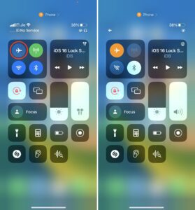 Airplane mode on iPhone