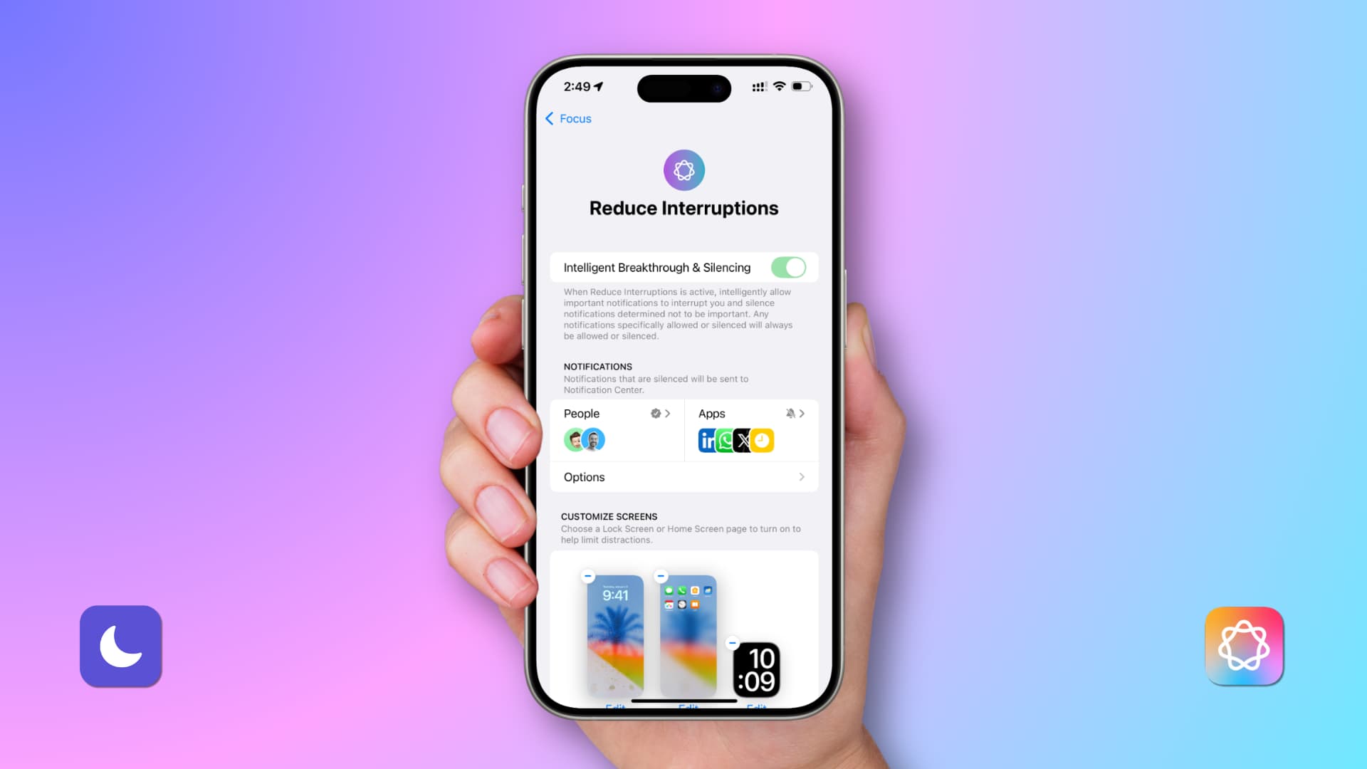Reduce Interruptions Focus iOS 18