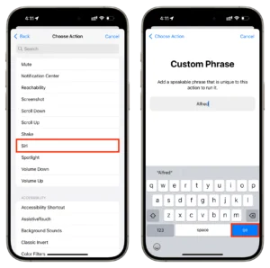 Set Siri to trigger with custom phrase using iOS Vocal Shortcuts