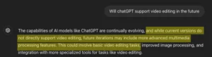 ChatGPT Video editing future