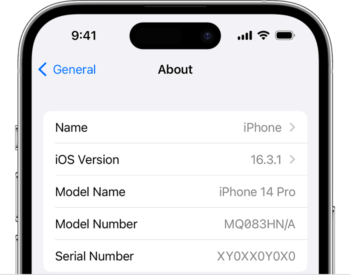 Check the Serial Number and IMEI