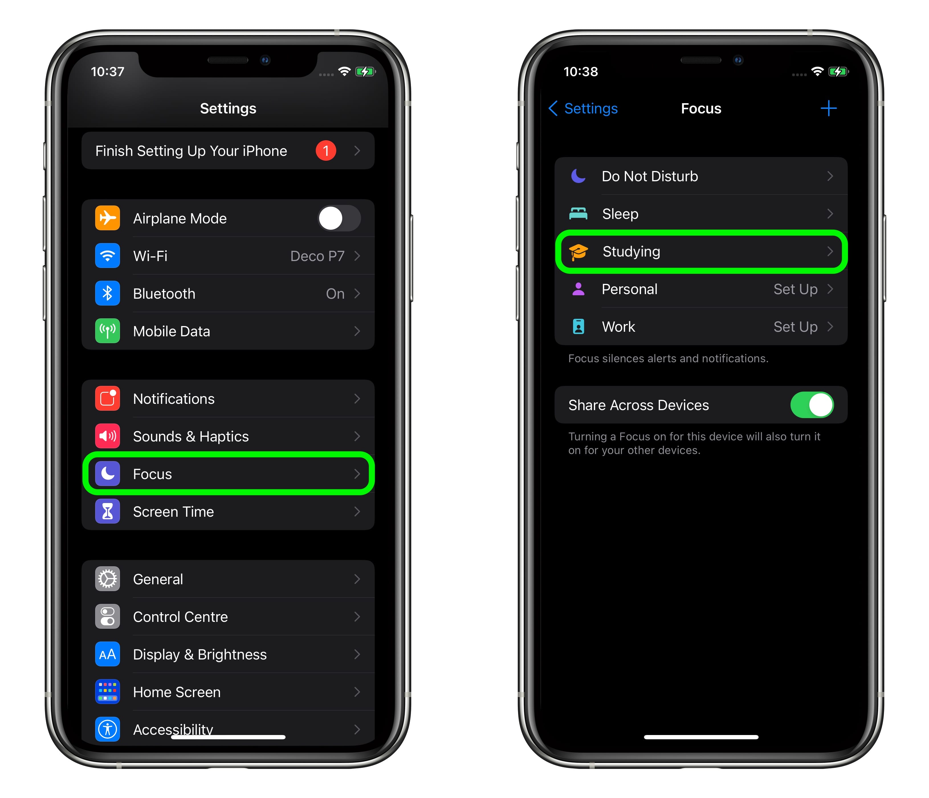 Set Custom Focus Modes